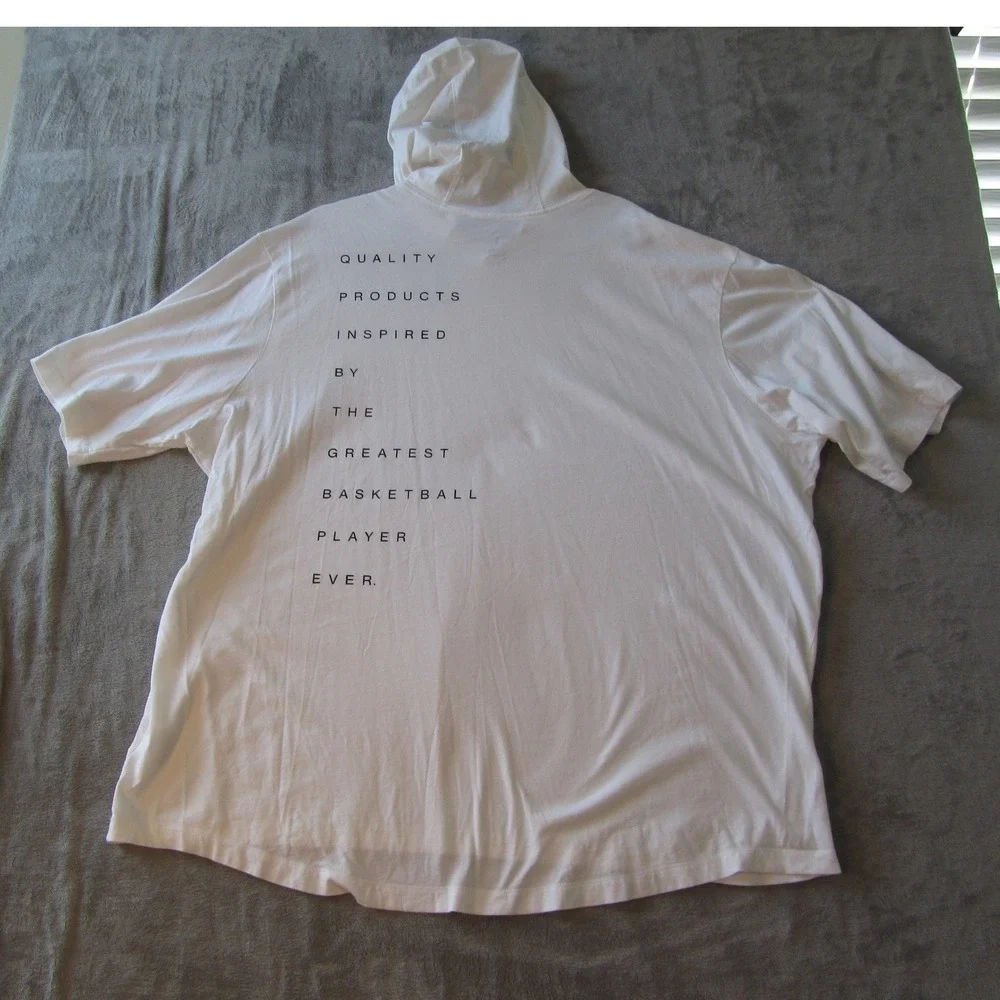 Jordan Hooded T-Shirt Mens 3XL White Graphic Short Sleeve Basketball Jumpman